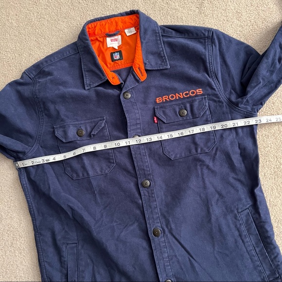 Men's Levi's X NFL Navy Denver Broncos Moleskin Long Sleeve Overshirt Shacket - Picture 4 of 11